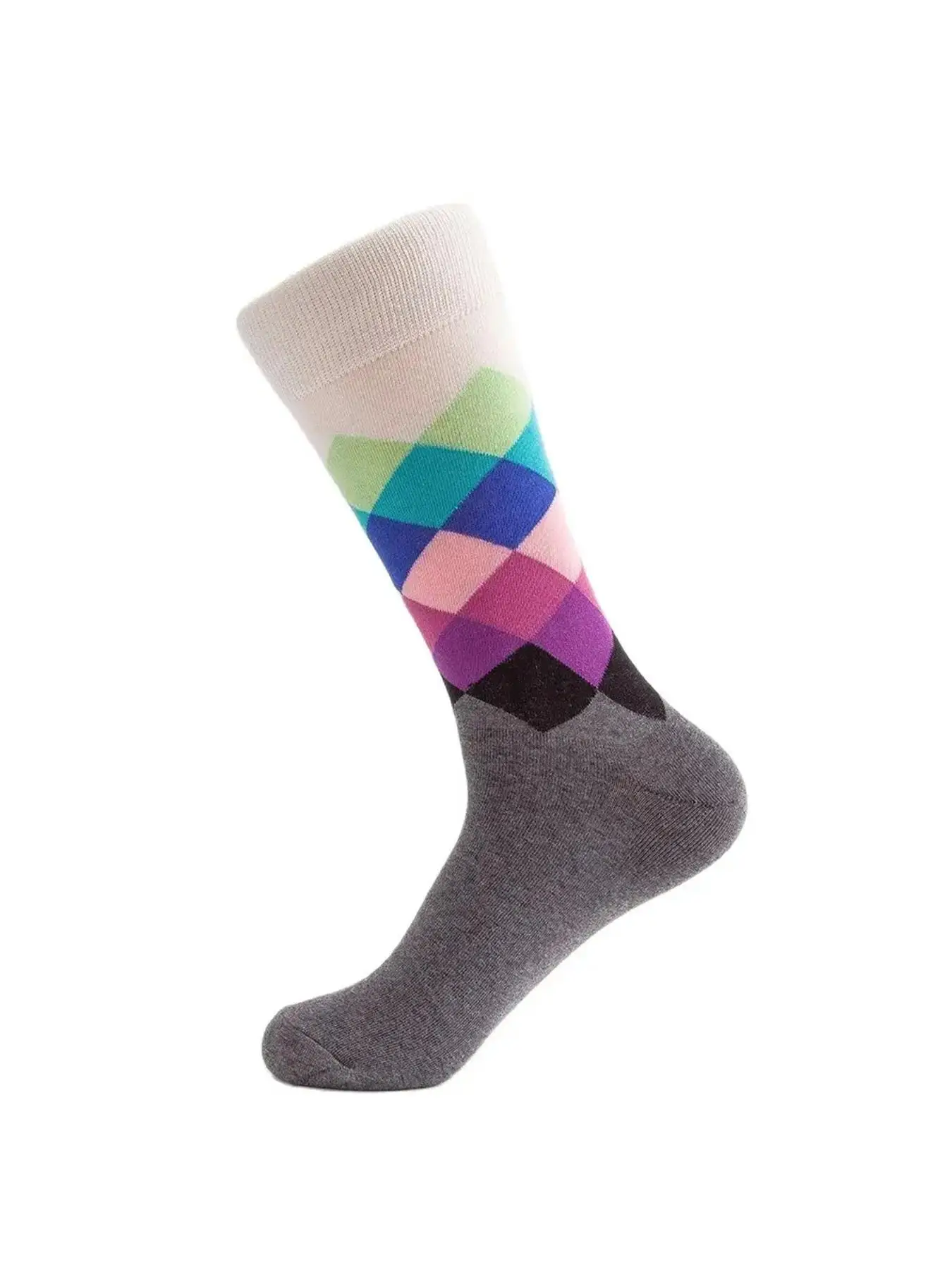 Men Mid Calf Socks Dress Medium Tube Crew Socks Big Size EU40-46 4 Pairs/Lot For Spring Fall Winter