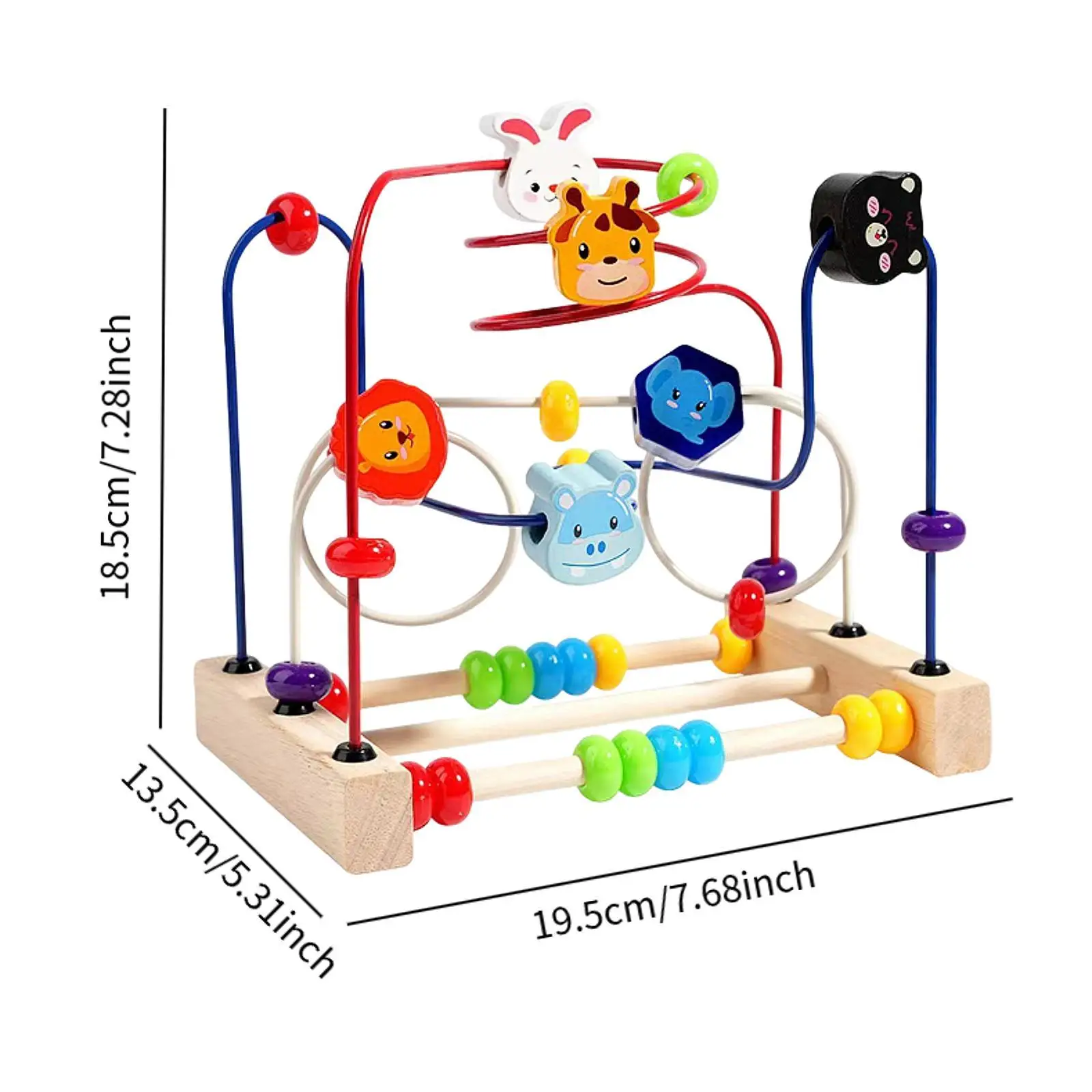 Bead Maze Toy Boys Girls Animals Shapes Cognitive Abilities Gift Grasping Ability Beads Roller Toy Colorful Roller Coaster