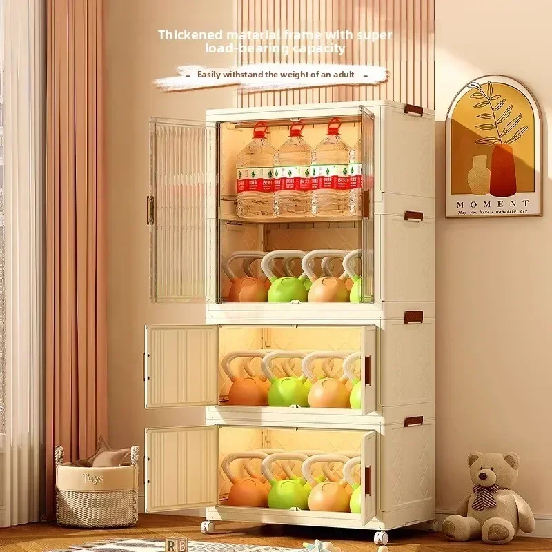 Installation-free children's wardrobe storage cabinet household baby wardrobe bedroom clothes cabinet locker Durable