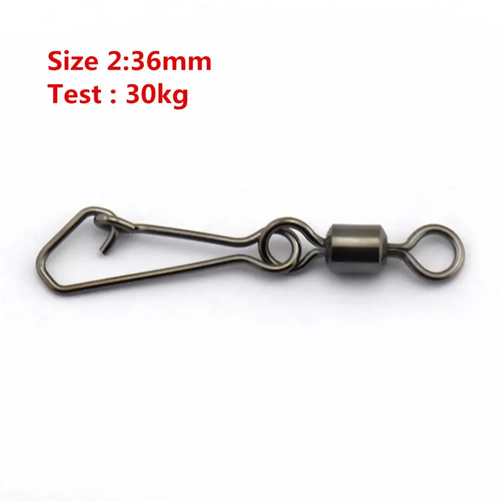 

Fishing Tools 50Pcs with Hooked Snap Rolling Swivel Interlock Fishing Bearing Tackle Connector Swivels
