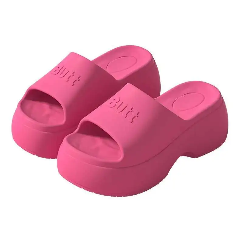 여성을위한 두꺼운 밑창 슬리퍼 봄과 여름 2025 야외 착용 슬리퍼를위한 새로운 안티 슬립 비치 스폰지 바닥 샌들