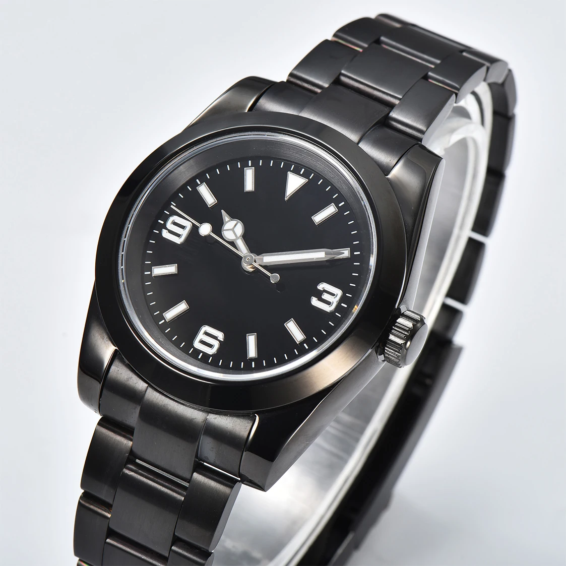 39mm relógio nh35 relógios mecânicos automáticos logotipo personalizável relógio de aço inoxidável vidro safira