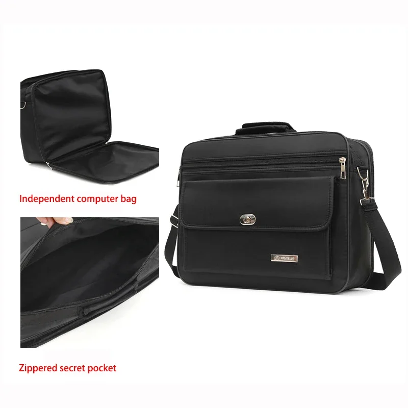 Large Capacity Briefcase Travel Essentials Laptop Storage Diagonal Bag Business Trips Oxford Cloth Document Organize Accessories