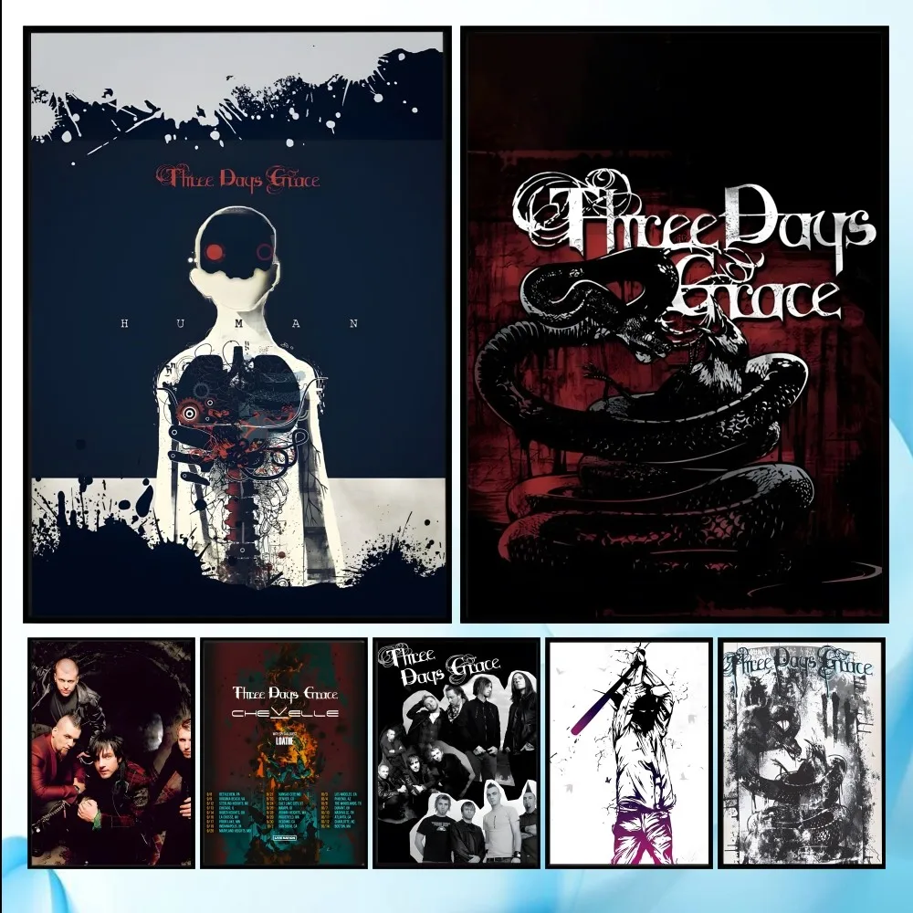 

Three days grace band Poster HD art sticky wall waterproof home living room bedroom bar aesthetic decoration