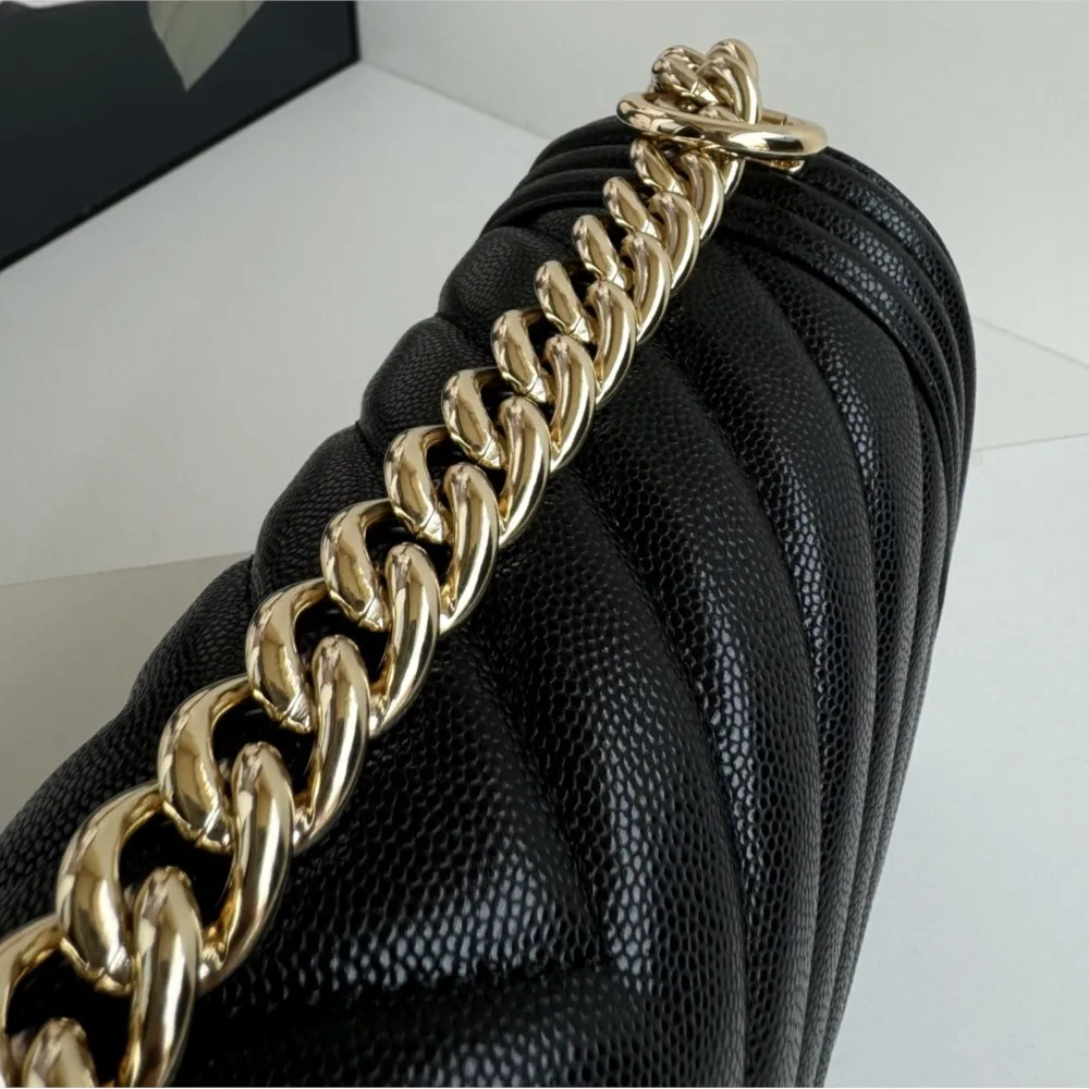 High-Quality Caviar Chain Bag, Top-Quality Genuine Leather Women's Shoulder Bag, Luxury Women's Genuine Leather Crossbody Bag - view 3