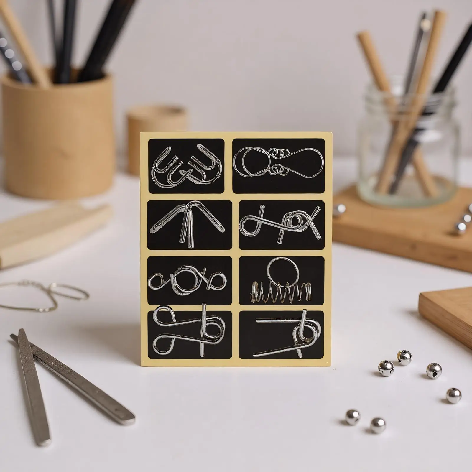 

Metal Brain Teasers Logic Brain Teaser Puzzles Intelligence Toy Party Favor For Family Girls Boys Teens Youth Women Men Kids