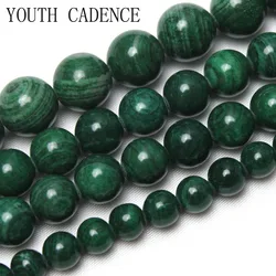 Natural Stone Beads Green Malachite Round Loose Beads For Jewelry Making Charms Needlework Bracelet Diy Strand 4/6/8/10/12MM