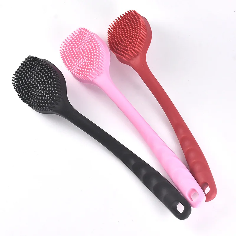 Long Handle Silicone Pot Scrubber With Hanging Hole Non Stick Pan Brush Kitchen Oil Removal Cleaning Scraper