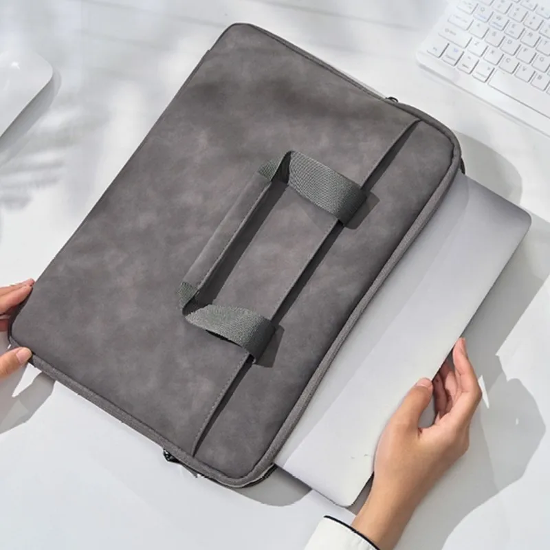 Solid Color Business Laptop Bag Tablet MacBook Air Pro 13 14 15.6 16 Inch Accessory Sleeve Case Splashproof Shockproof IPad Case