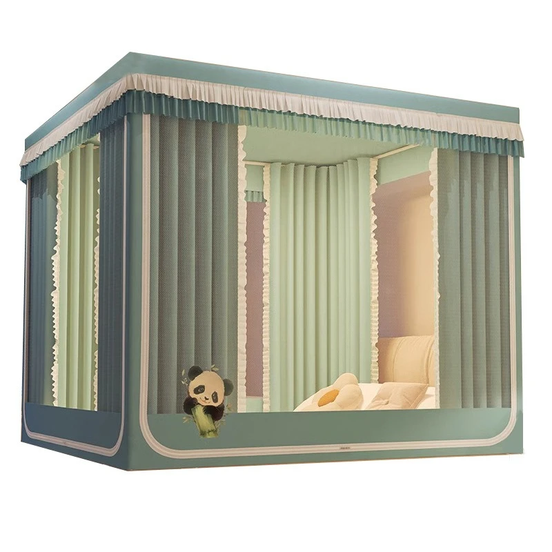 

Anti-drop mosquito net household bedroom blackout curtain integrated yurt student dormitory household free installation