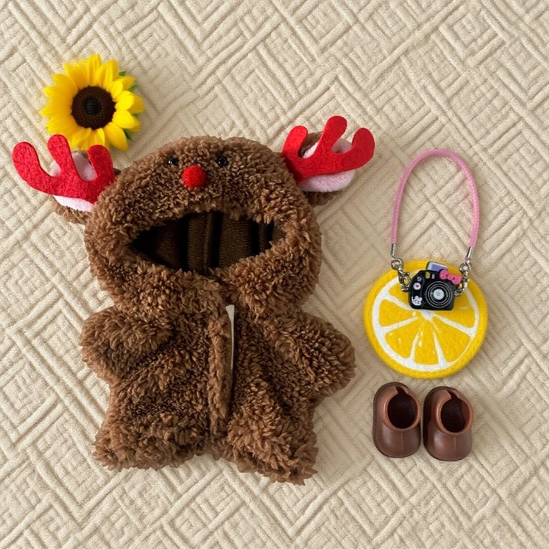 

17 см мини-плюшевая кукла, одежда, аксессуары для Labubu Idol V1 V2, рождественский свитер с печеньем, шляпа, одежда, подарок на Новый год