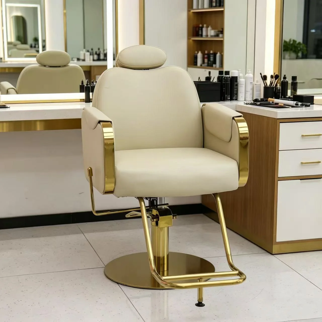 New Model FY0098 PVC Reclining Beauty Chair Hairdressing Chair Height Adjustment Swivelexclusive Salons Featuring