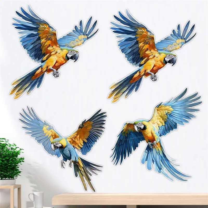 Macaw Animal Wall Stickers Living Room Sofa Background Decoration Wallpaper For Home Decor Room Art Decals Sticker M1146