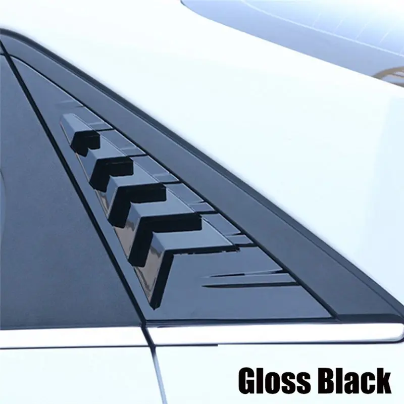 A22E-Gloss Black Rear Side Vent Quarter Window Louver Shutter Cover Trim Parts Accessories For Elantra 2021 2022 2023
