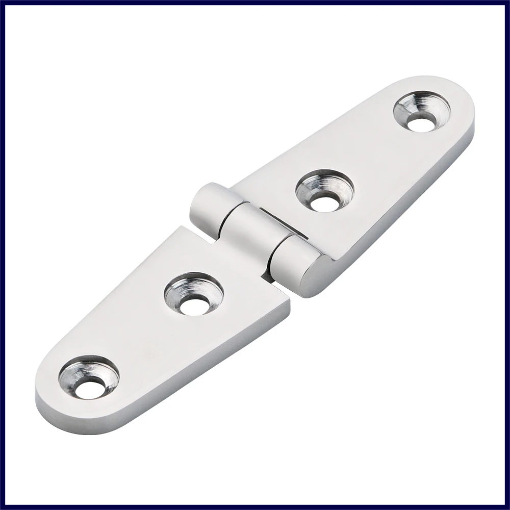1Pcs Marine 316 Stainless Steel 103x27mm Heavy Duty Cast Boat Door Strap Hinge 6 Holes Mirror Polish