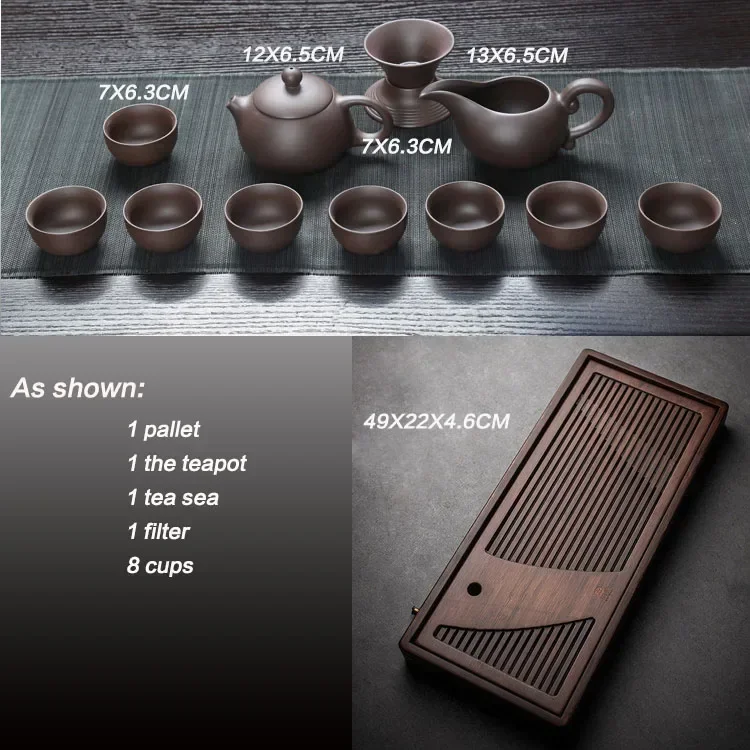 Chinese Teaset Tea Set Yixing Ceramic Kungfu Tea Sets 26pcs Solid Wood Tea Tray Kungfu Tea Set Service