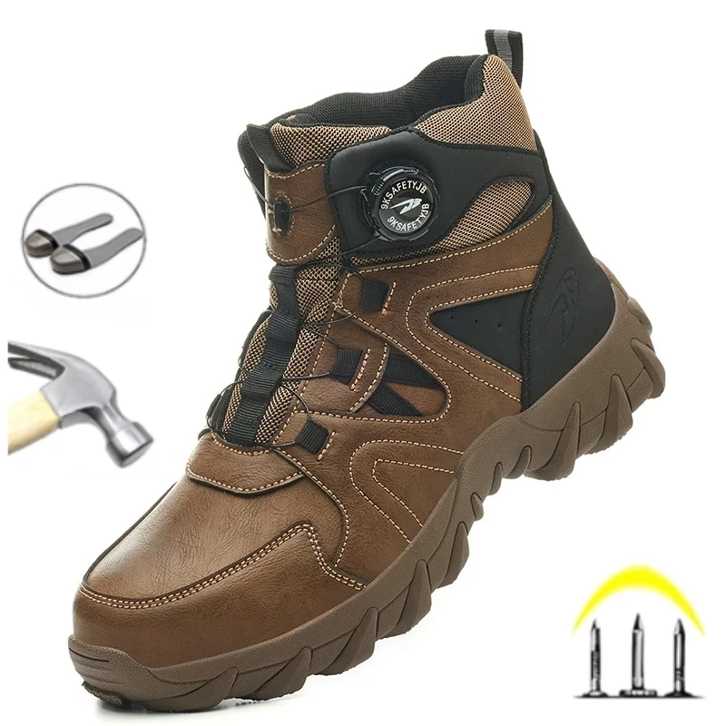 أحذية رياضية أحذية غير قابلة للتدمير أحذية أمان للعمل مع غطاء صلب لأصبع القدم مقاوم للثقب أحذية واقية أمنية للرجال أحذية تكتيكية #1