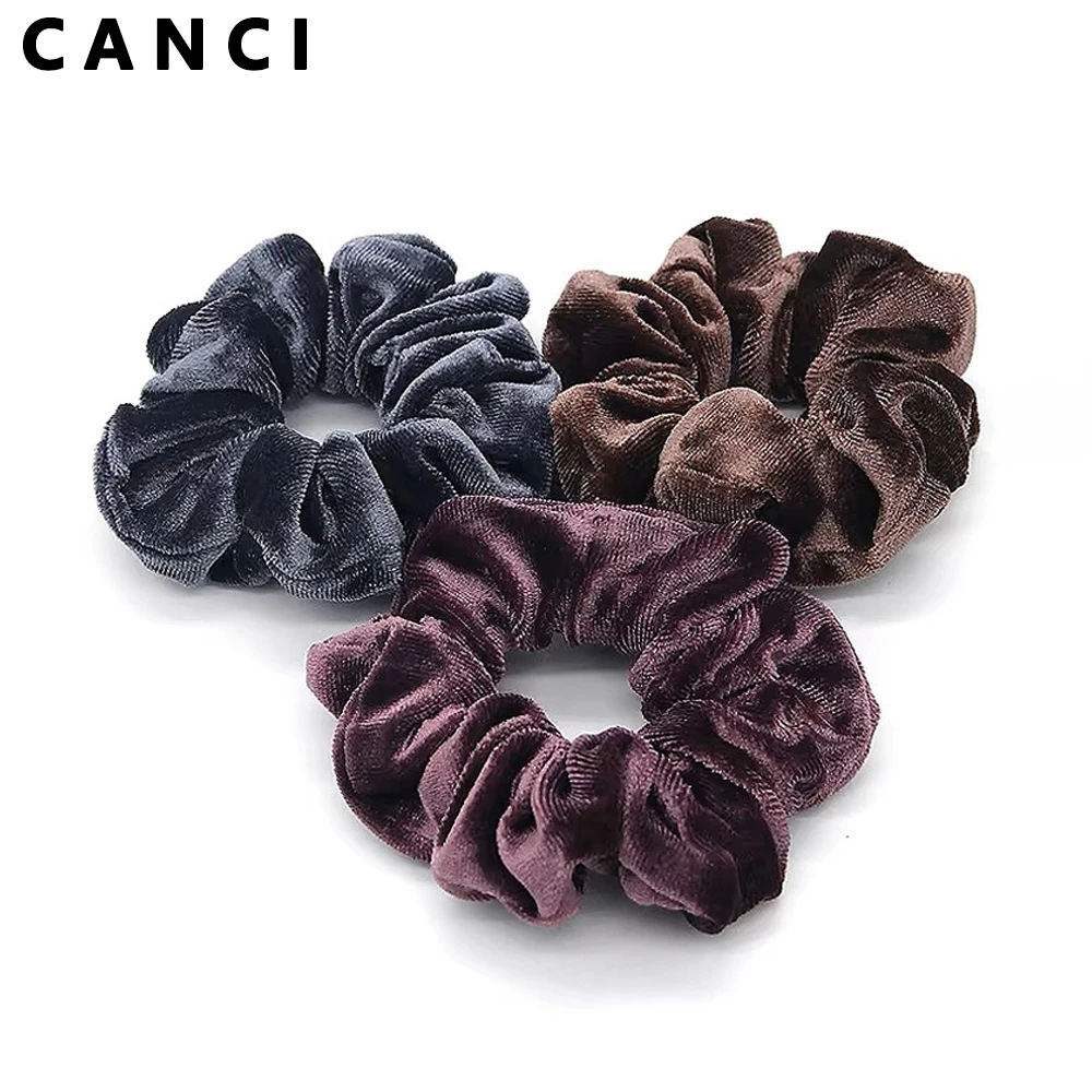 

100% Swan Velvet Large Scrunchies Comfortable Smooth Texture Fabric Bands Hair Ties Elastics for Women Hair Accessories 3.5CM