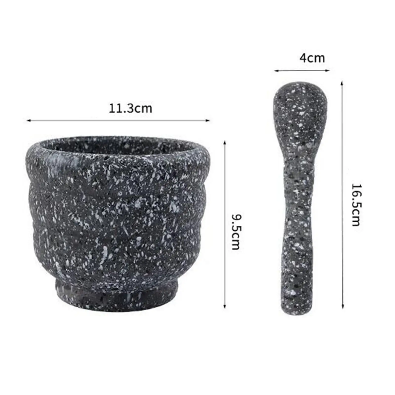 Mortar and Pestle Reusable Garlic Mashing Pot Granite Pattern Portable Garlic Crusher for Spice Hot Sauce Ginger Nuts