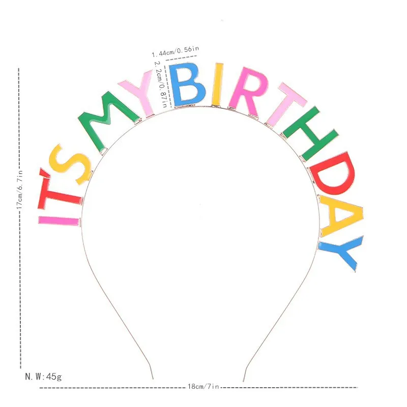 Birthday Party Hair Band IT'S MY BIRTHDAY Oil Rainbow Birthday Hair Band Birthday Crown Headwear