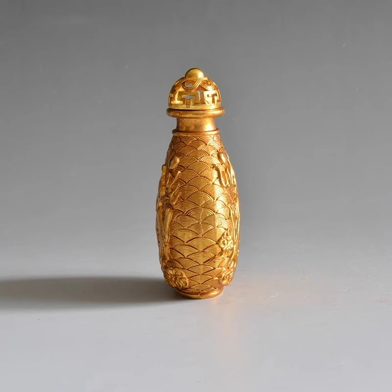 Relief Kirin Presents Ruitu Brass Gilded Snuff Bottle Promotional Edition