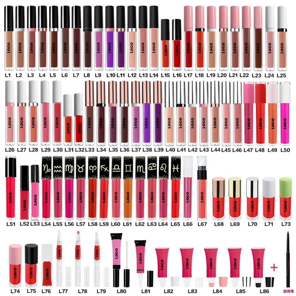 العلامة الخاصة شعار مخصص 3 في 1 قلم تحديد الشفاه ماتي أحمر الشفاه السائل وملمع الشفاه الثلاثي مجموعة للمكياج النباتي بالجملة #6