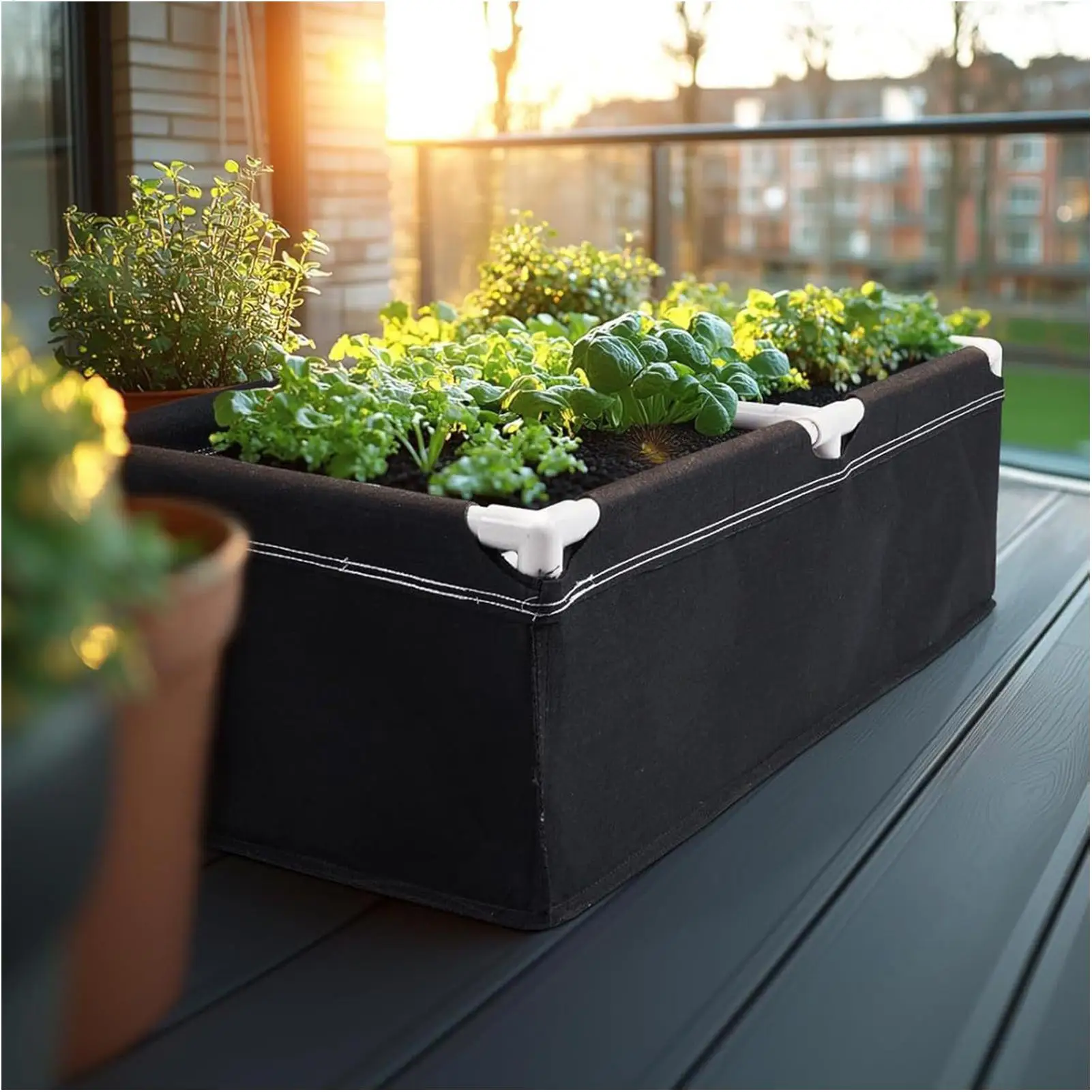

Fabric Garden Bed Rectangular Vegetable Growing Nursery Pot Gardening Raised Beds With Frame For Vegetable Strawberries Potatoes