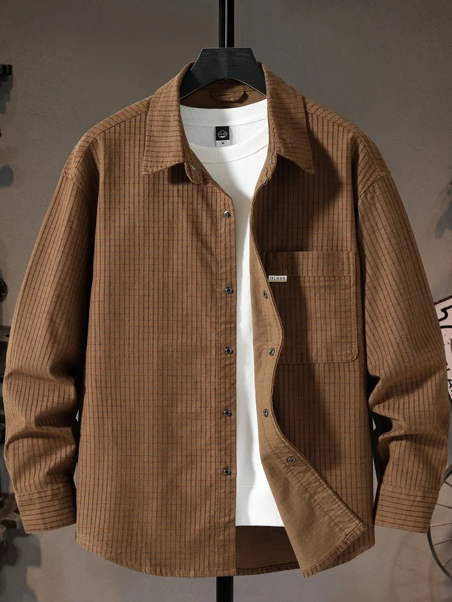 

Повседневная мужская рубашка в клетку из американского хлопка с мягкой текстурой, с длинным рукавом, молодежная, удобная, универсальная, легкая