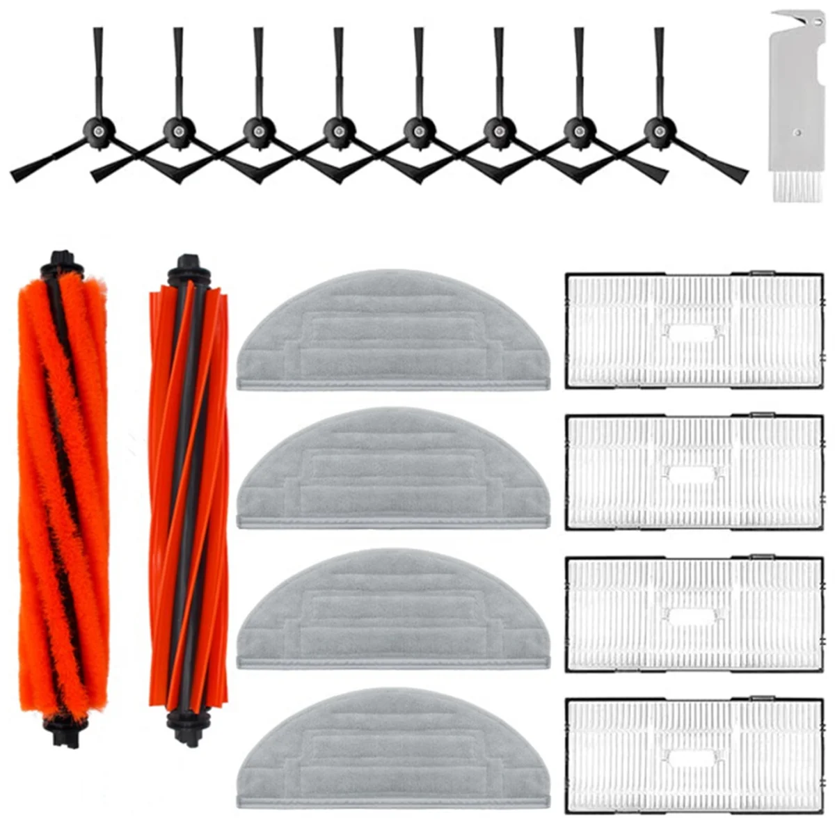 19 шт. запасные части для робота-пылесоса Roborock S8/S8+/S8 Pro Ultra, двойная основная щетка, боковая щетка, фильтр Hepa
