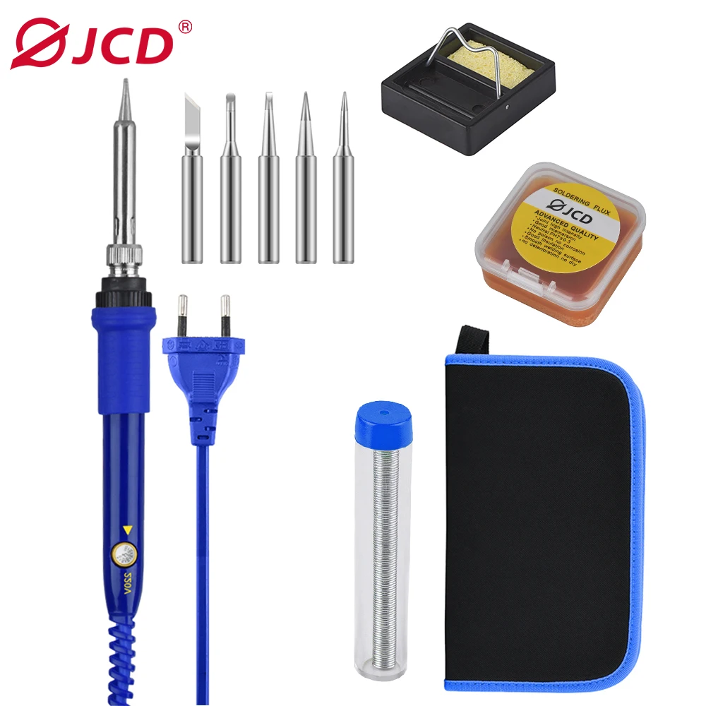 

JCD 908 Soldering Iron Adjustable Temperature 60W 110V/220V Solder Iron Rework Station Handle Heat Pencil Welding Repair Tools