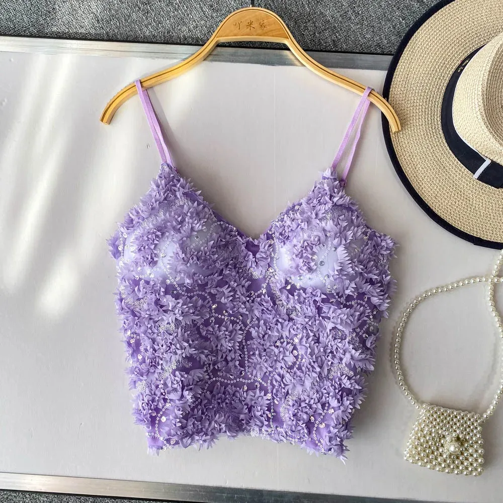 

Sexy tassel slim sweet Tanks Top Vintage Corset Camis Chic Crop Top Basic Women Party Hotsweet Top Y2k