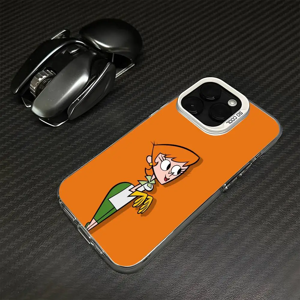 حافظة هاتف كارتون D-Dexters Lab لهاتف iPhone 16,15,14,13,12,11,Mini,Pro,MAX غطاء أبيض غير لامع مقاوم للصدمات