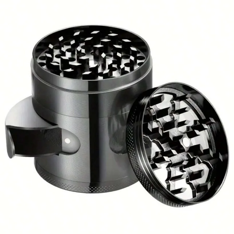 Large Capacity Metal Tobacco Grinder 60MM 4-Layer Visualization Glass Window Dry Herb Crusher Machine Smoking Accessories view 2