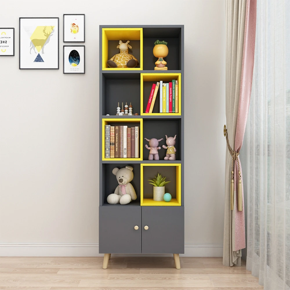 LM KIDS Bookshelf background study desk bookshelf wood colector space saving bookshelf