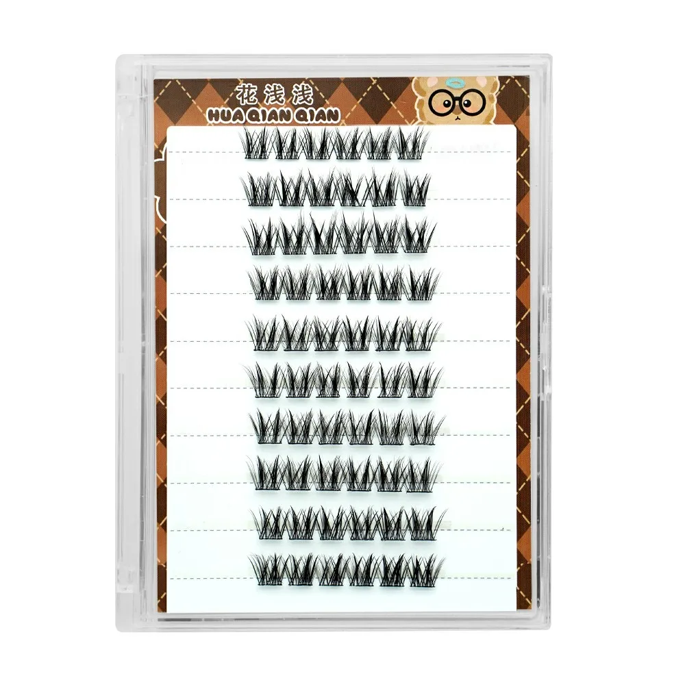 Cílios postiços fofos de longa duração, faça você mesmo, clusters de cílios autoadesivos, ferramentas de maquiagem, adesivos respiráveis, cílios postiços