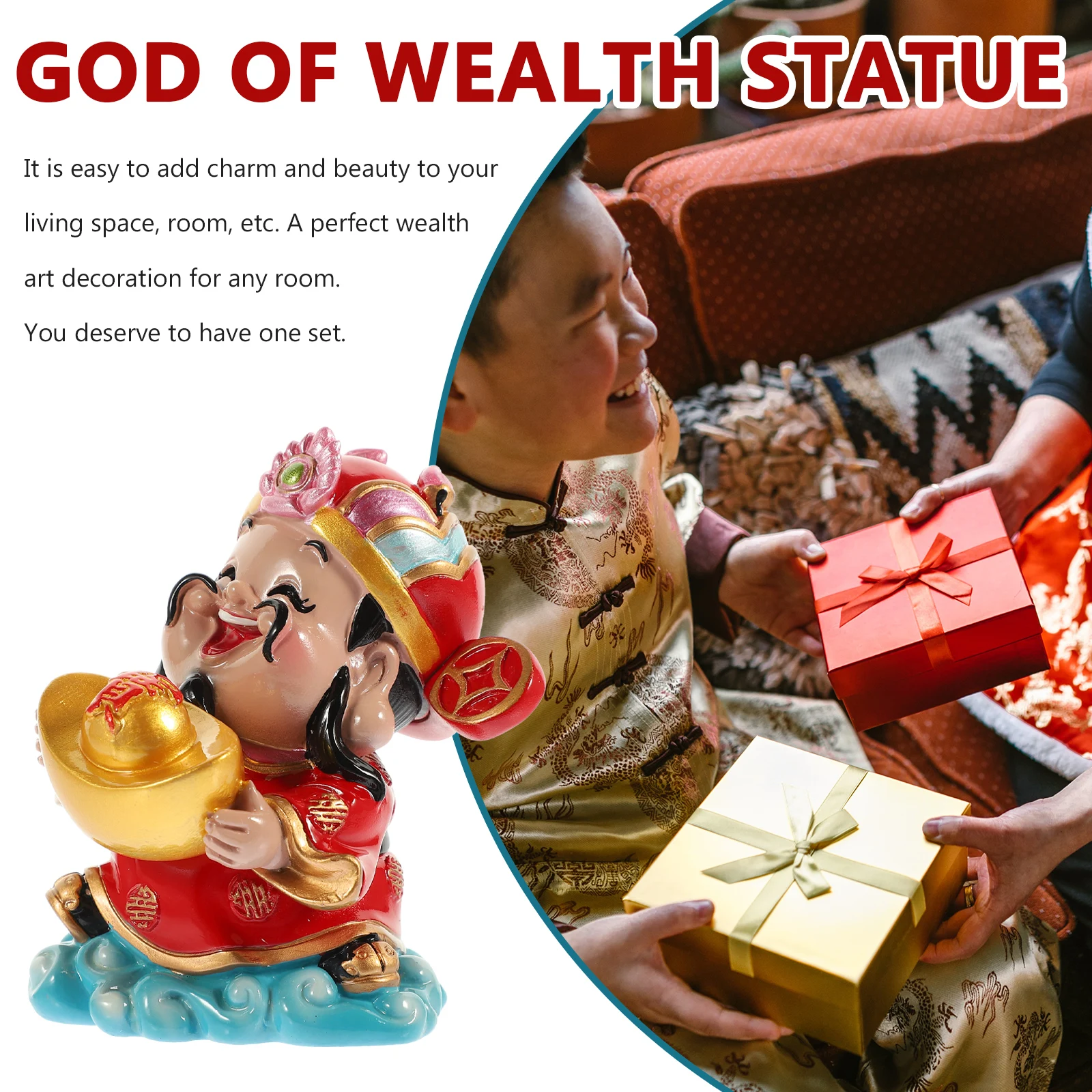 

Creative Resin Wealth Office Decoration Fortune Statue Desktop Ornament Car Decor Household Gift Household Ornament