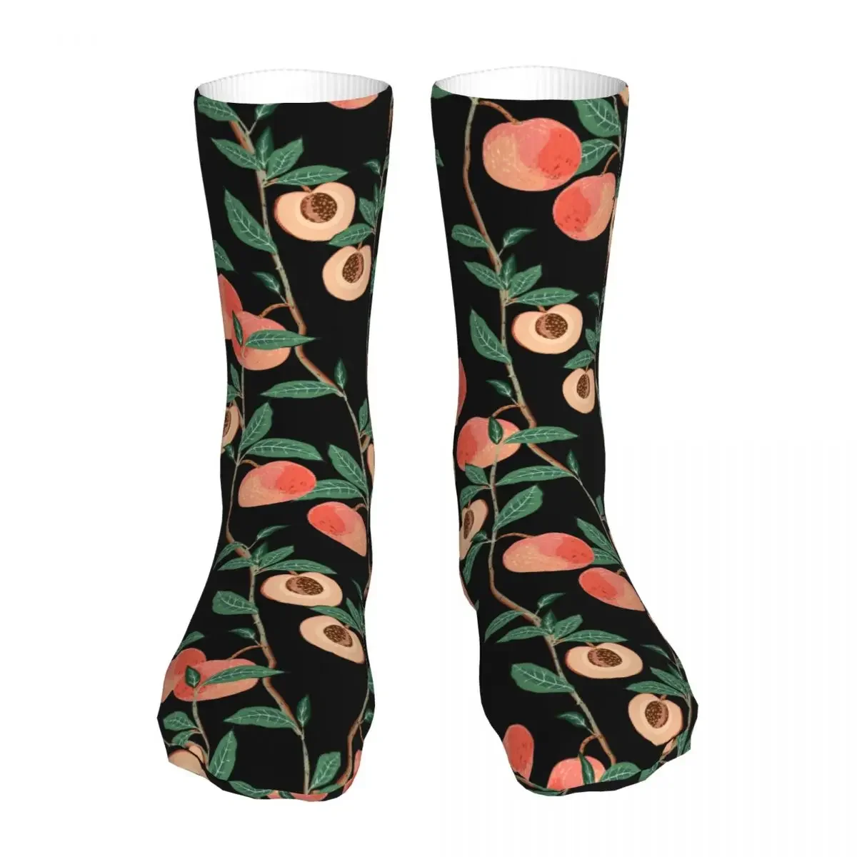 Peach Plant Socks Men's Women's Funny Happy Fruit Socks Hip Hop Spring Summer Autumn Winter Socks Gift