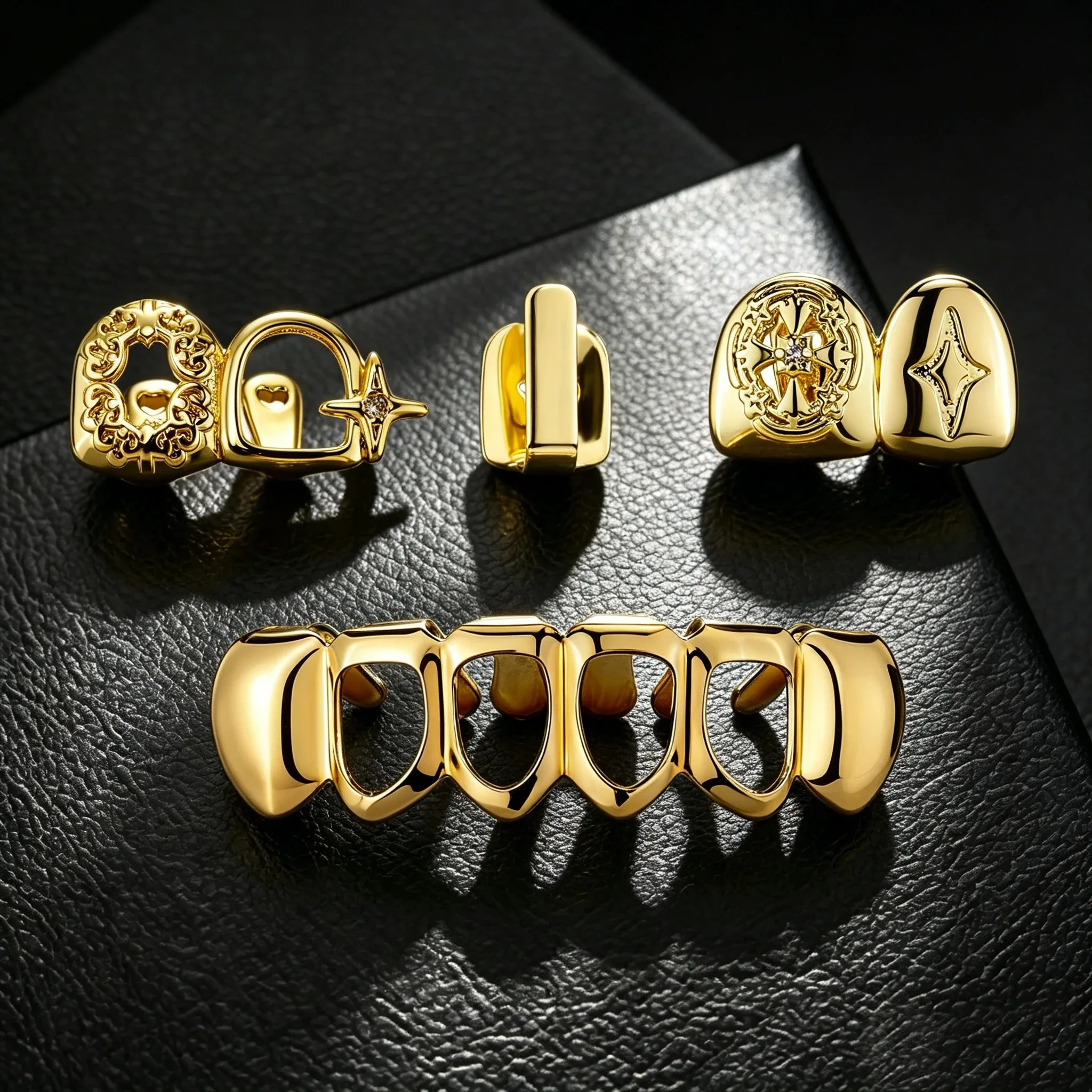 4 Buah Set Hiasan Gigi Hip Hop - Street Fashion Jewelry ulasan dan harga