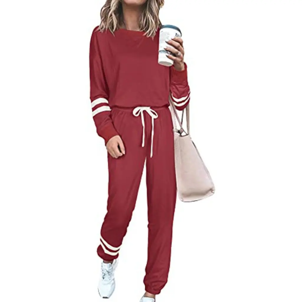 

Women's Large Size Loose Long-Sleeved Casual Suit Pure Color European And American Style Clothing Set in Stock