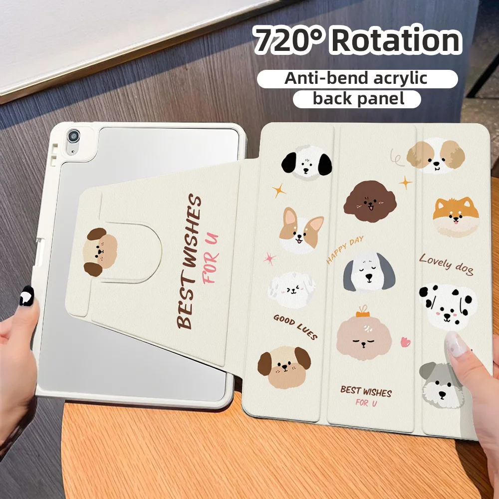 Cute Puppy Wish Puppy Table Case For Apple iPad 10.2 Pro 10.5 Air 1 2 3 4 5 10.5 Mini 6 7 11in Pro 11 Air 11 Pro 13 9.7in Cover