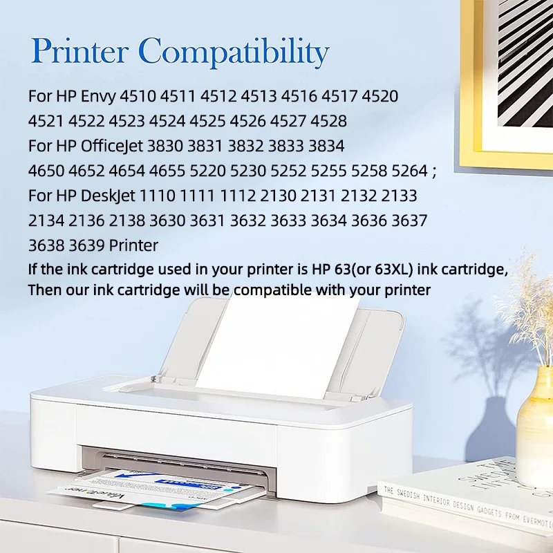 Remanufactured Ink Cartridges Repalcement for HP 63 63XL Color Deskjet 1110 1112 2130 2131 2132 2133 2134 3630 Printer Ink