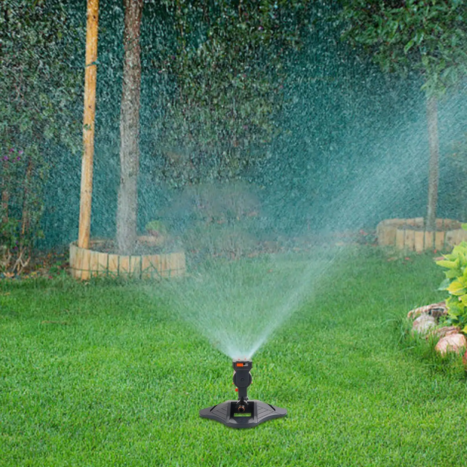 

Turret automatic swing sprinkler 16 Hole Square Plant Sprayer Adjustable 360 Degree Rotating Water Saving swing sprinkler