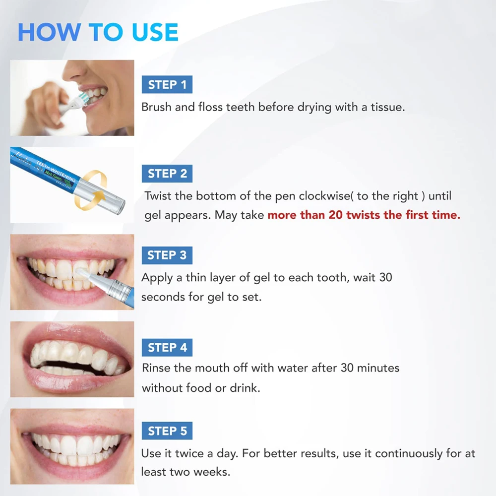 Hedva Teeth Whitening Gel Pen, Brightening Teeth Whitening Pen, Bleaching Teeth Pen, Remove Stains, Portable Teeth Whitening Kit