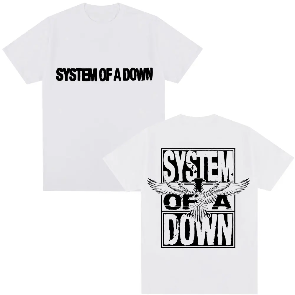 Rock Band System of A Down Graphic T Shirt Men Vintage Alternative Metal Music Gothic T-shirt Cotton Fashion Oversized T Shirts