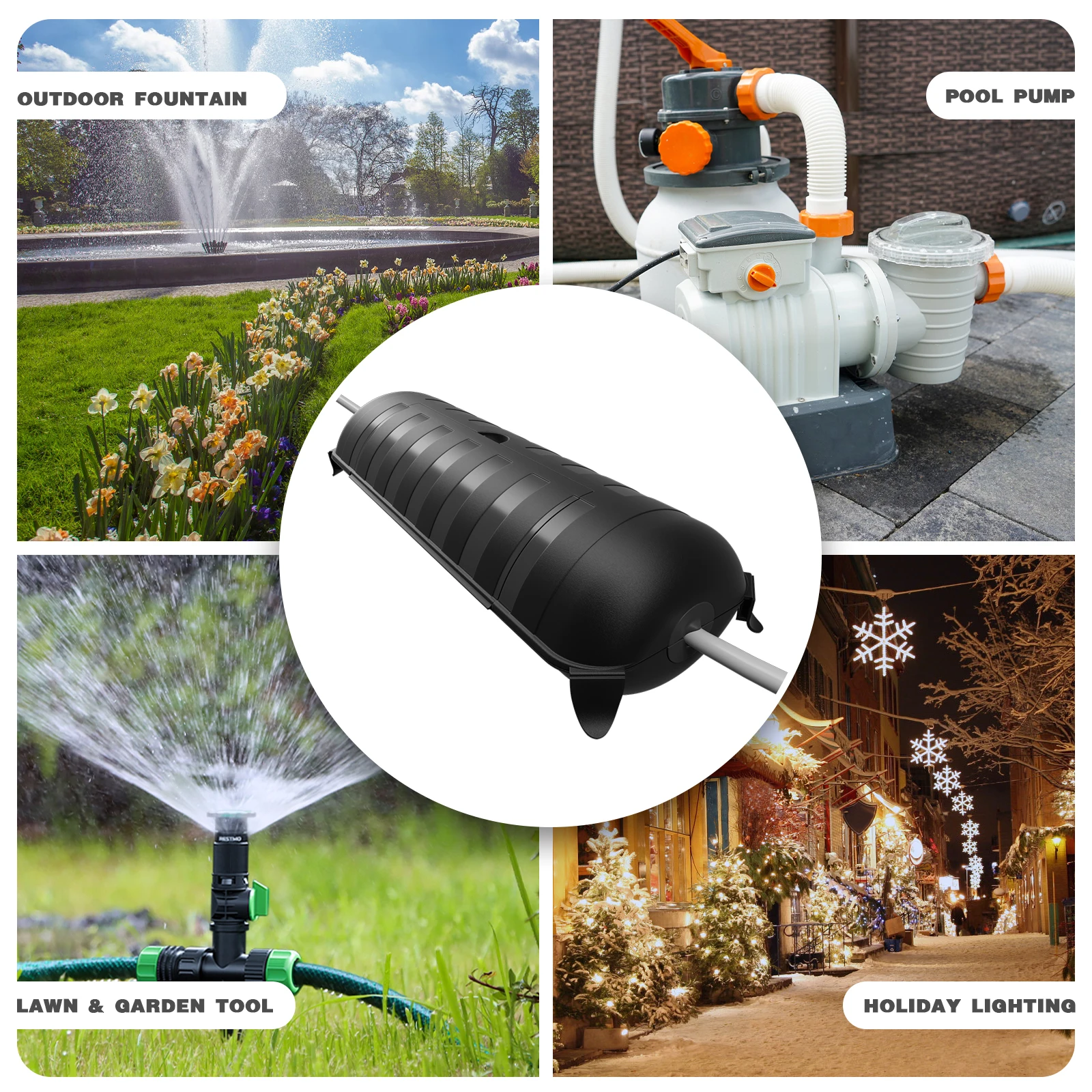 Copertura per cavo di prolunga elettrico Copertura sigillata sicura per cavo di prolunga/luce/decorazione natalizia Scatola di collegamento impermeabile per esterni