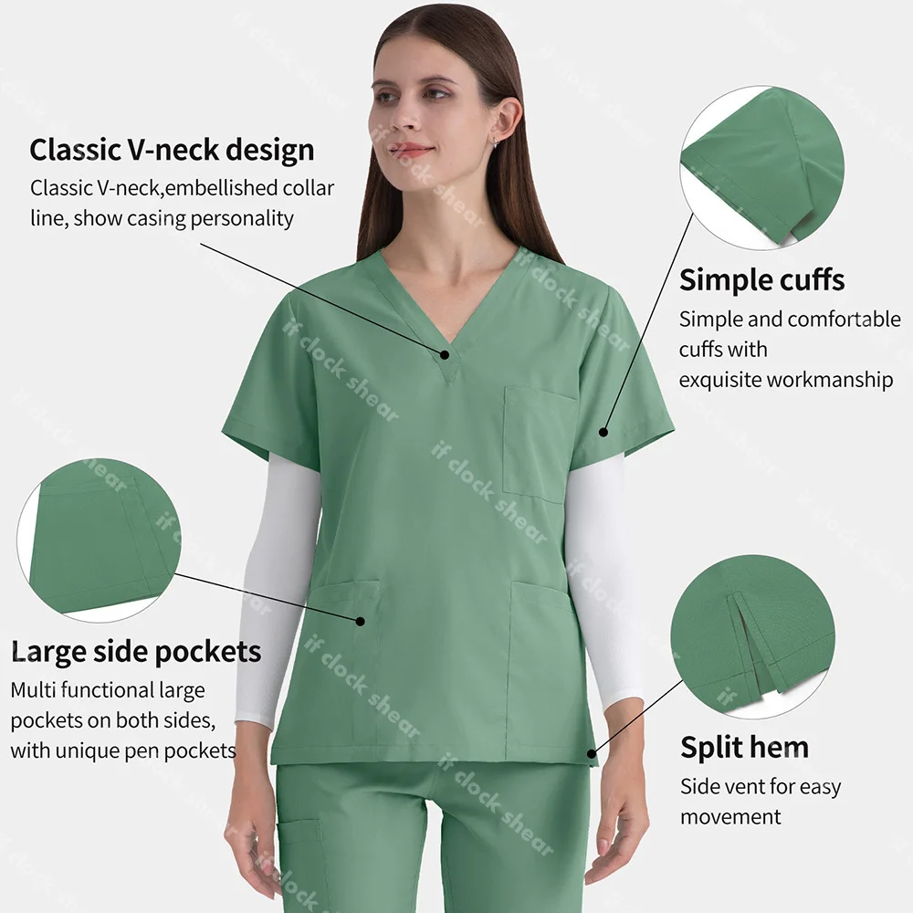 Uniforme d'infirmière en tissu doux lavable, gIslande anti-déformable, gIslande médical, ensembles de jogging pour femmes, accessoires d'infirmière, offre spéciale