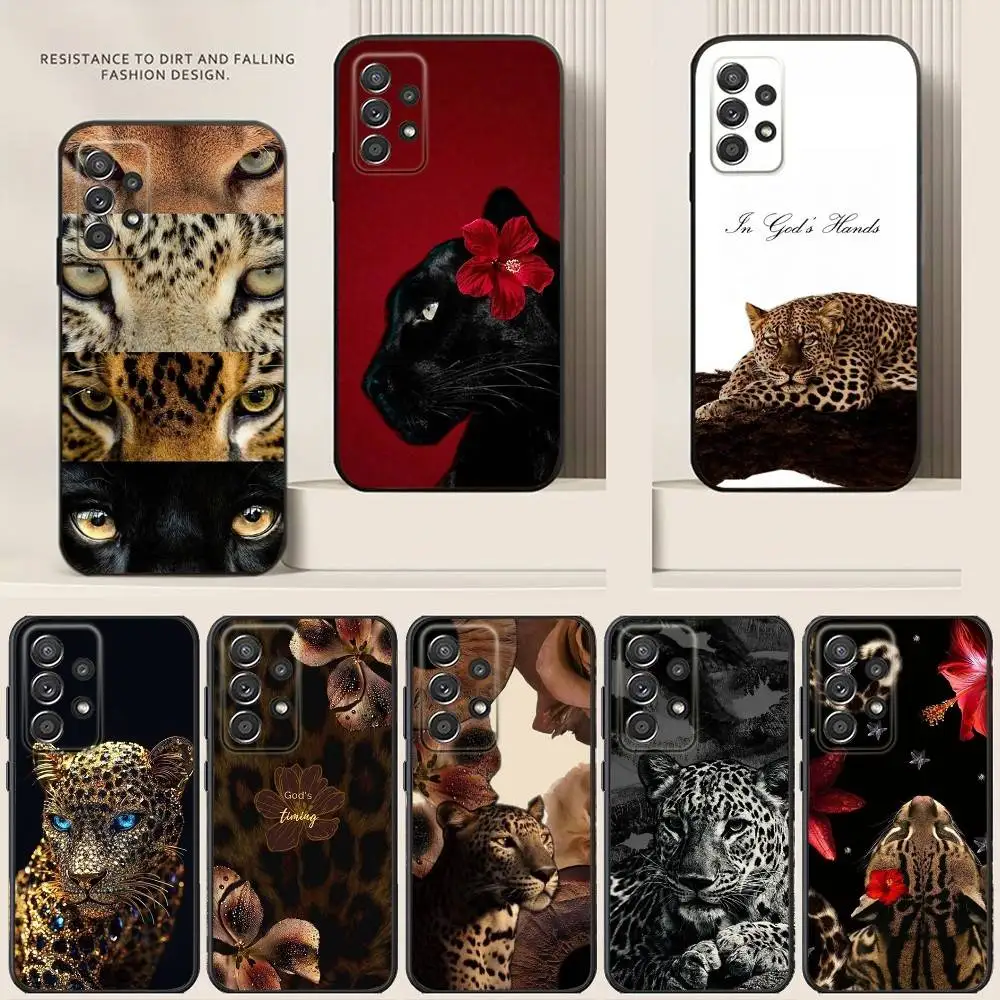 

Luxury fashion leopard print Phone Case For Samsung S24,21,22,23,30,Ultra,20,Plus,Note,10,9,Black soft silicone case