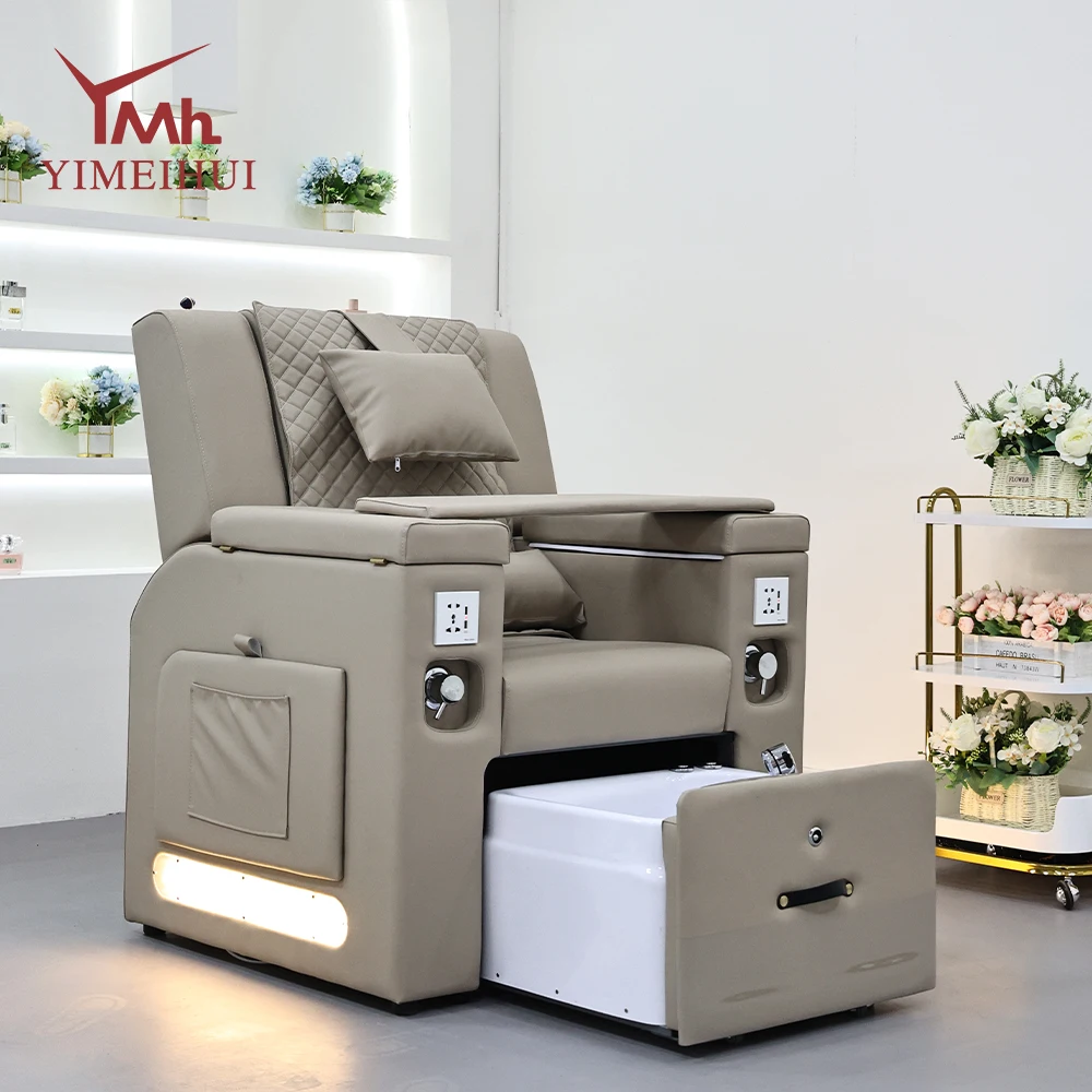 Luxury Color Nail Salon Foot Spa Manicure Pedicure Chair Whirlpool Adjustable Reclining Pedicure Chair