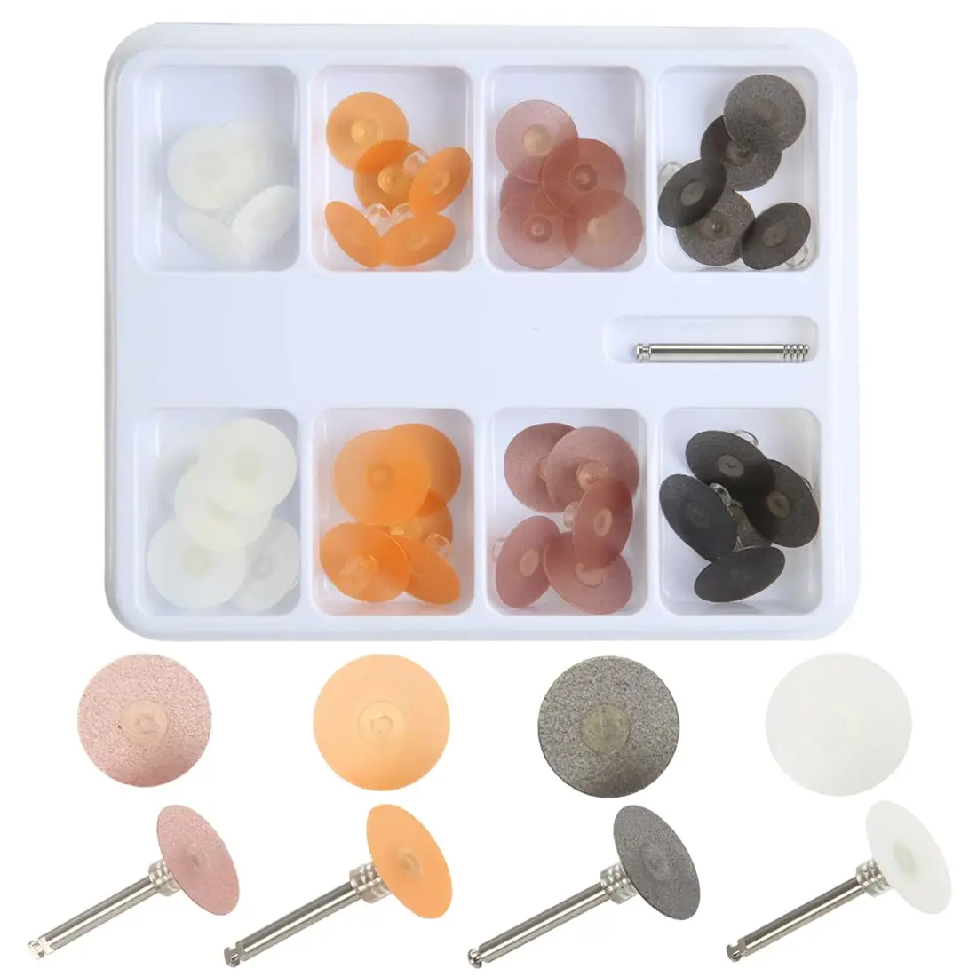 

Dental Polishing Discs Dentistry Disc Assorted Kit Polisher Supplies with Stem Mandrel Accessories 40Pcs
