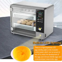 24 Eggs Fully Automatic Incubator Control Touch Screen Dual Power, Single Power Incubator For Chicken/Duck/Goose/Pigeon/Peacock